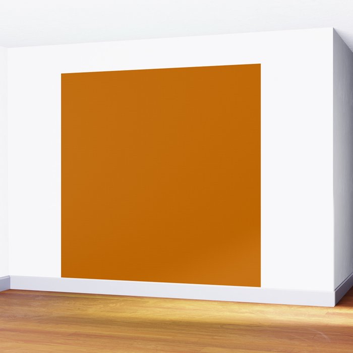 Retro Orange Solid Color Wall Mural Gallery Image 2