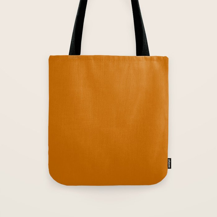 Retro Orange Solid Color Tote Bag Gallery Image 1