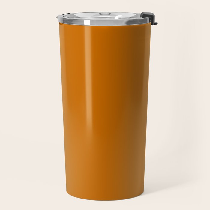 Retro Orange Solid Color Travel Mug Gallery Image 2