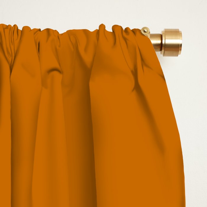 Retro Orange Solid Color Window Curtain Gallery Image 2