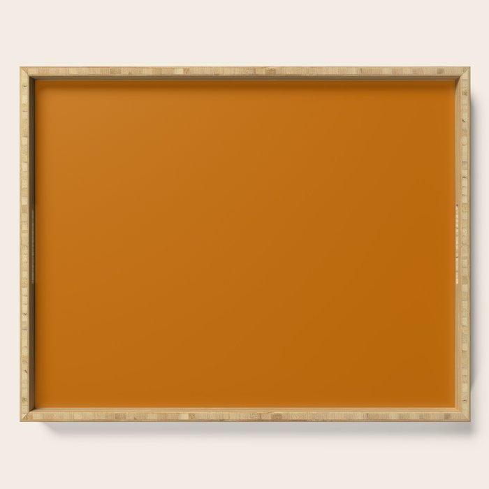 Retro Orange Solid Color Serving Tray Gallery Image 1