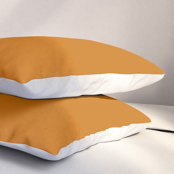 Retro Orange Solid Color Pillow Sham Gallery Image 3