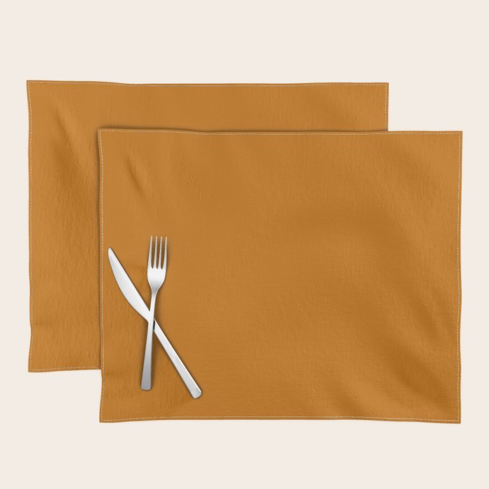 Retro Orange Solid Color Placemat Gallery Image 1