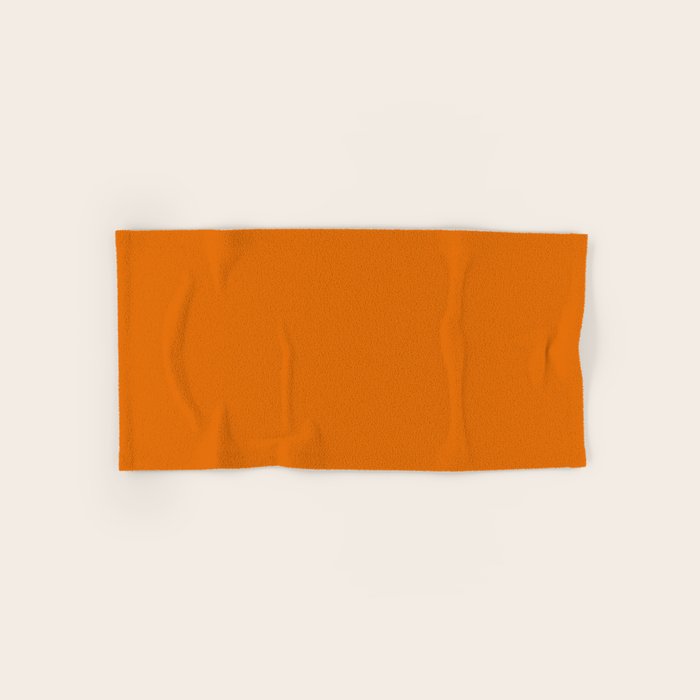 Retro Orange Solid Color Bath Towel Gallery Image 1