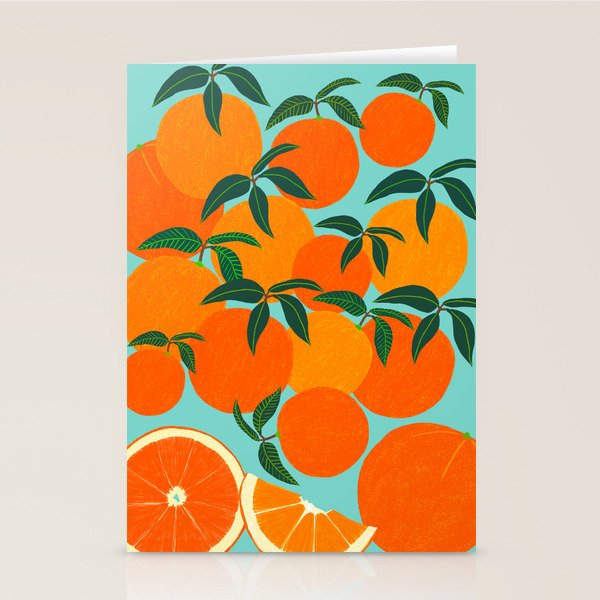 Orange Harvest - Blue Stationery Card Gallery Image 2