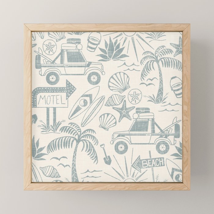 Baja - faded blue Mini Art Print Gallery Image 1