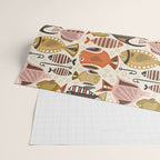 Mid Mod Deep Sea Fishing Ivory Wrapping Paper Gallery Image 2