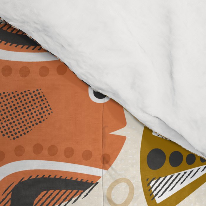Mid Mod Deep Sea Fishing Ivory Comforter Gallery Image 4
