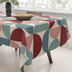 Bauhaus Mid Century Modern Geometric Pattern XV Tablecloth Gallery Image 3