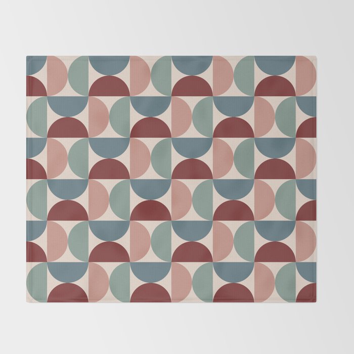 Bauhaus Mid Century Modern Geometric Pattern XV Throw Blanket Gallery Image 2