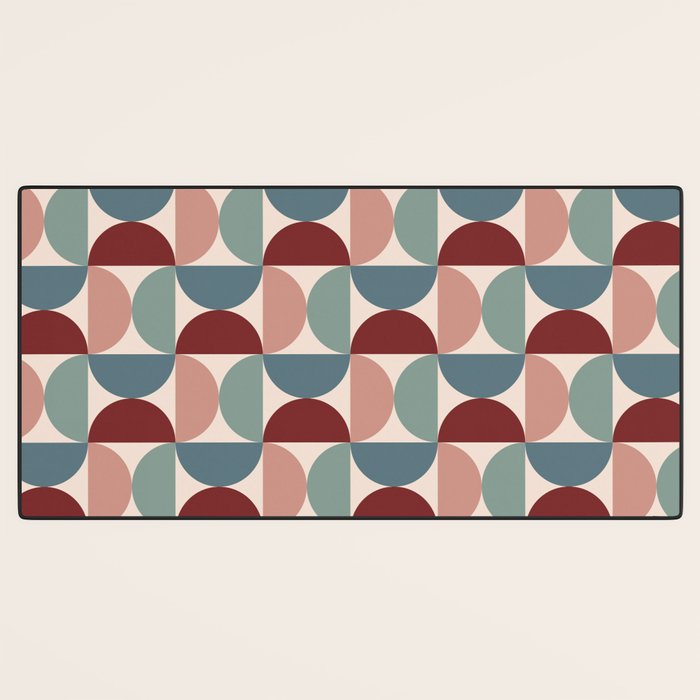 Bauhaus Mid Century Modern Geometric Pattern XV Desk Mat Gallery Image 3