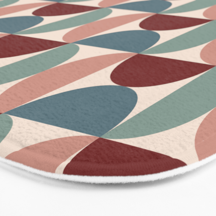 Bauhaus Mid Century Modern Geometric Pattern XV Bath Mat Gallery Image 3