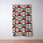 Bauhaus Mid Century Modern Geometric Pattern XV Window Curtain Gallery Image 3