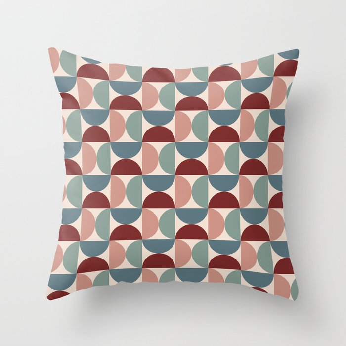 Bauhaus Mid Century Modern Geometric Pattern XV Throw Pillow Gallery Image 6