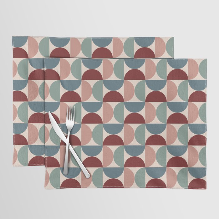 Bauhaus Mid Century Modern Geometric Pattern XV Placemat Gallery Image 1
