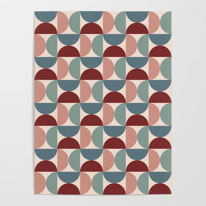 Bauhaus Mid Century Modern Geometric Pattern XV Poster Gallery Image 1