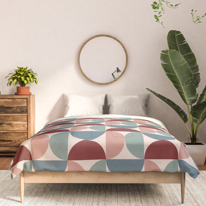 Bauhaus Mid Century Modern Geometric Pattern XV Comforter Gallery Image 3