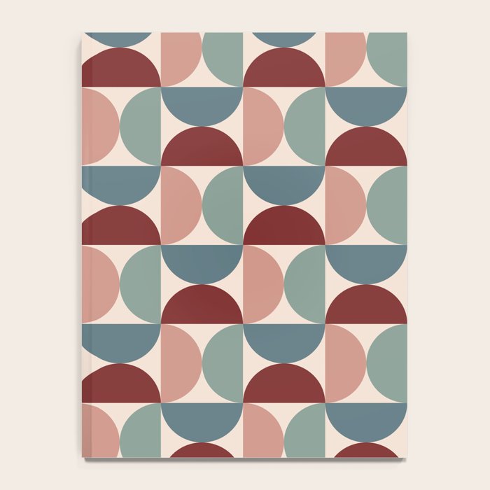 Bauhaus Mid Century Modern Geometric Pattern XV Notebook Gallery Image 4