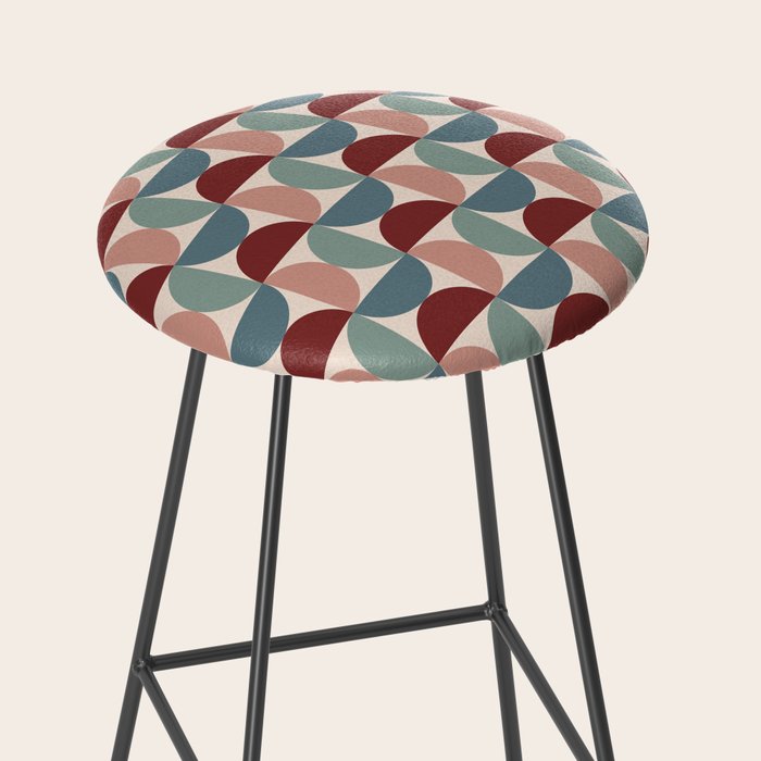 Bauhaus Mid Century Modern Geometric Pattern XV Stool Gallery Image 2