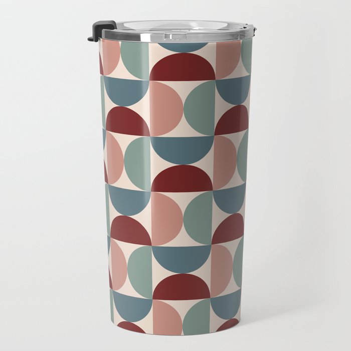 Bauhaus Mid Century Modern Geometric Pattern XV Travel Mug Gallery Image 3