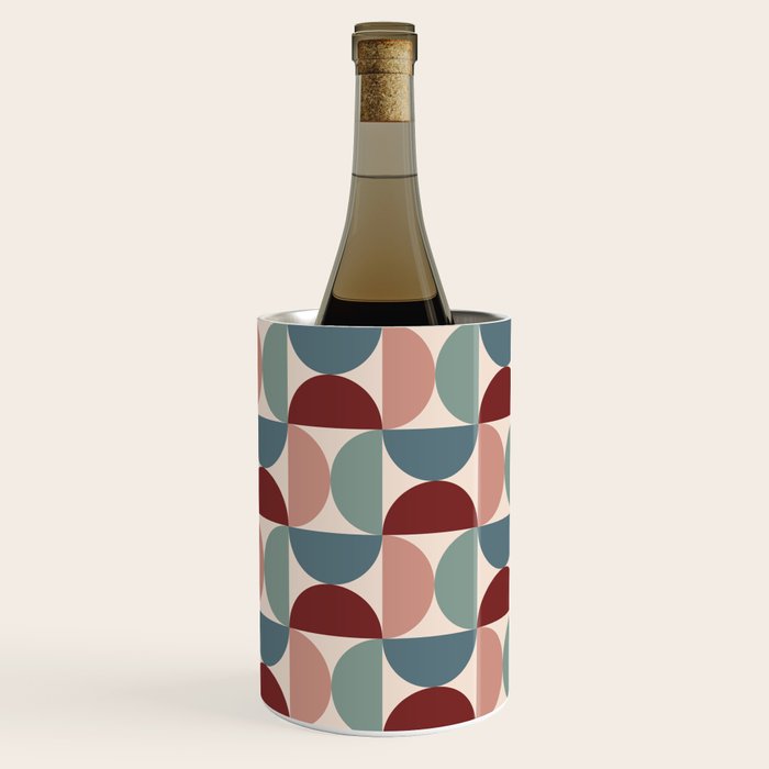 Bauhaus Mid Century Modern Geometric Pattern XV Wine Chiller Gallery Image 1