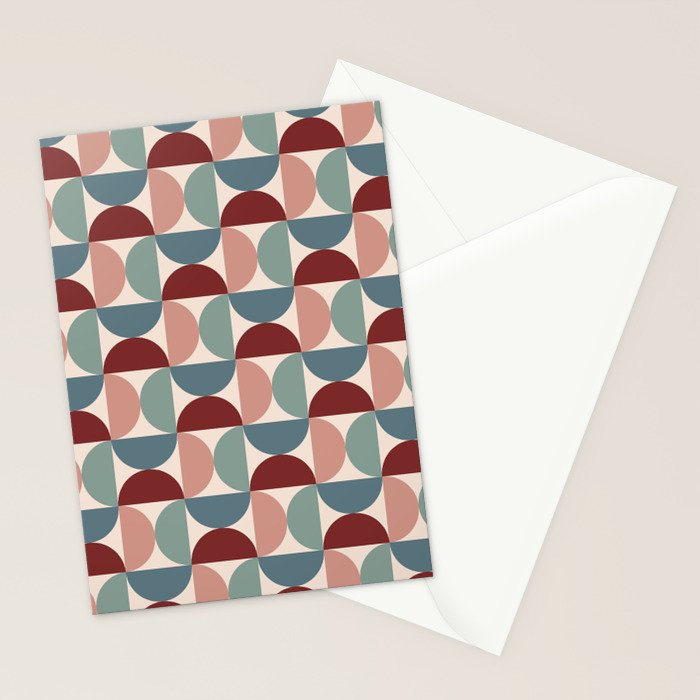 Bauhaus Mid Century Modern Geometric Pattern XV Stationery Card Gallery Image 2