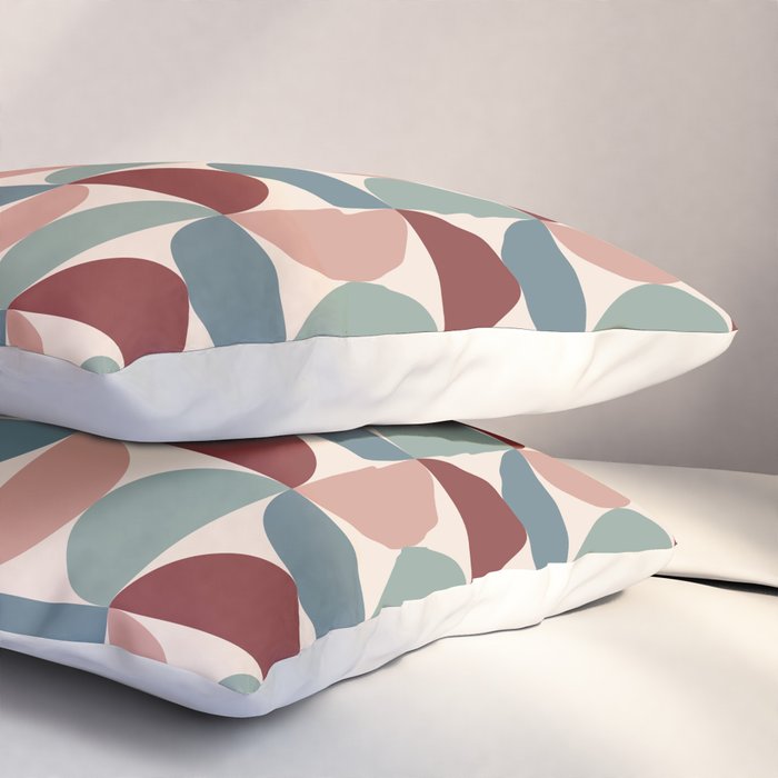 Bauhaus Mid Century Modern Geometric Pattern XV Pillow Sham Gallery Image 3