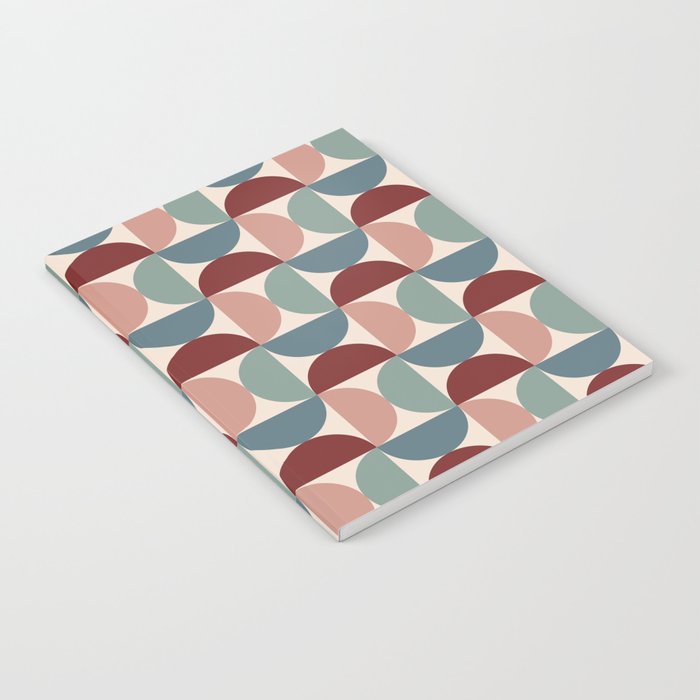 Bauhaus Mid Century Modern Geometric Pattern XV Notebook Gallery Image 1