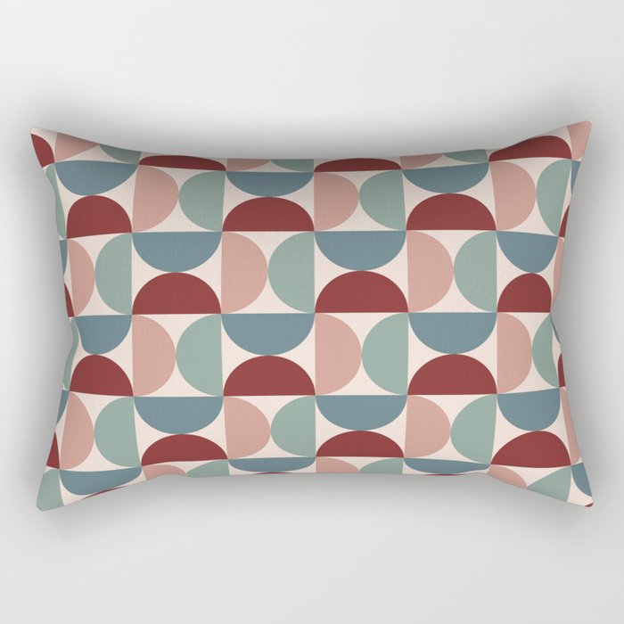 Bauhaus Mid Century Modern Geometric Pattern XV Rectangular Pillow Gallery Image 2