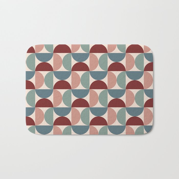 Bauhaus Mid Century Modern Geometric Pattern XV Bath Mat Gallery Image 1