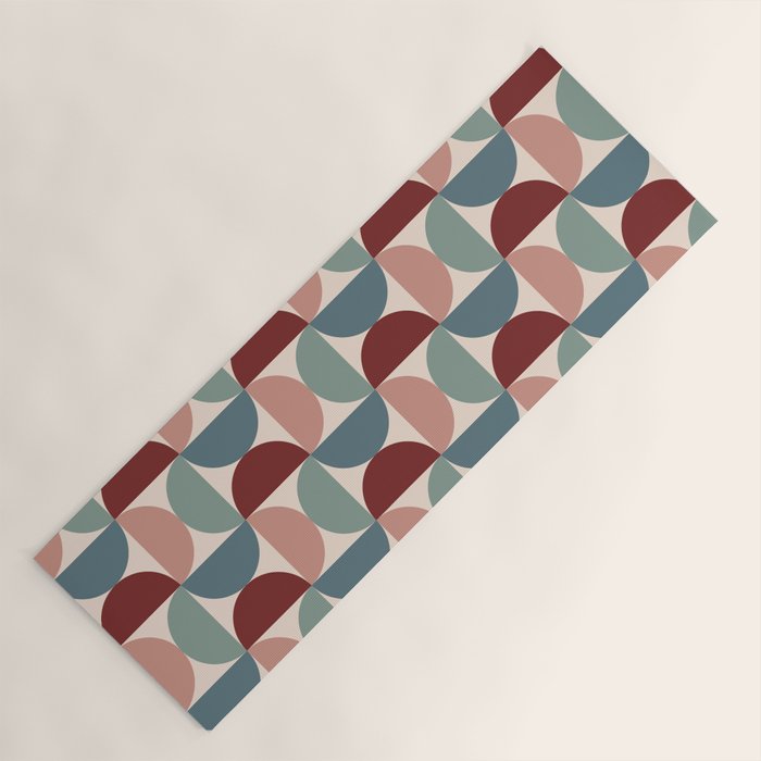 Bauhaus Mid Century Modern Geometric Pattern XV Yoga Mat Gallery Image 1