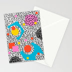 Get Real - memphis abstract pattern retro 80s design minimalist gifts colorful 1980's trend Stationery Card Gallery Image 2