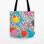 Get Real - memphis abstract pattern retro 80s design minimalist gifts colorful 1980's trend Tote Bag Gallery Image 1