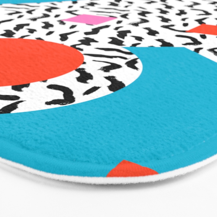 Get Real - memphis abstract pattern retro 80s design minimalist gifts colorful 1980's trend Bath Mat Gallery Image 3