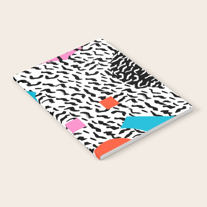 Get Real - memphis abstract pattern retro 80s design minimalist gifts colorful 1980's trend Notebook Gallery Image 2