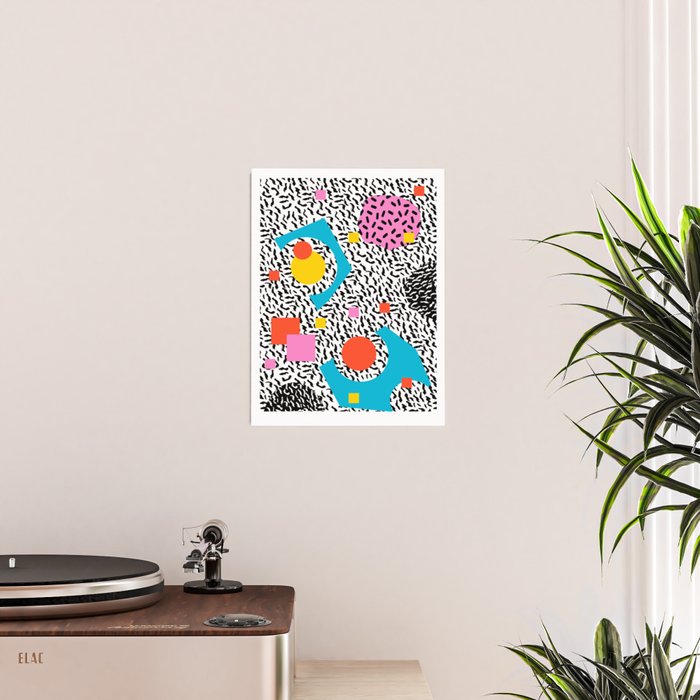 Get Real - memphis abstract pattern retro 80s design minimalist gifts colorful 1980's trend Poster Gallery Image 2