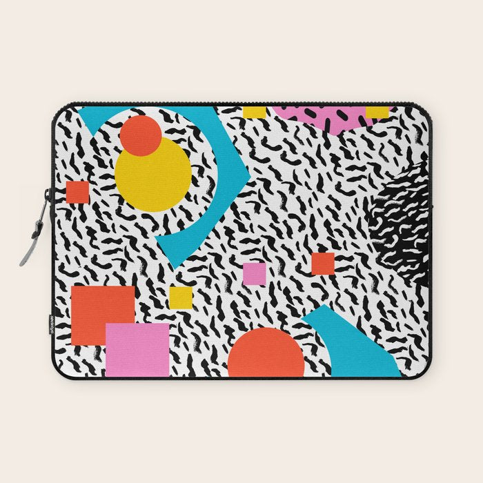 Get Real - memphis abstract pattern retro 80s design minimalist gifts colorful 1980's trend Laptop Sleeve Gallery Image 1