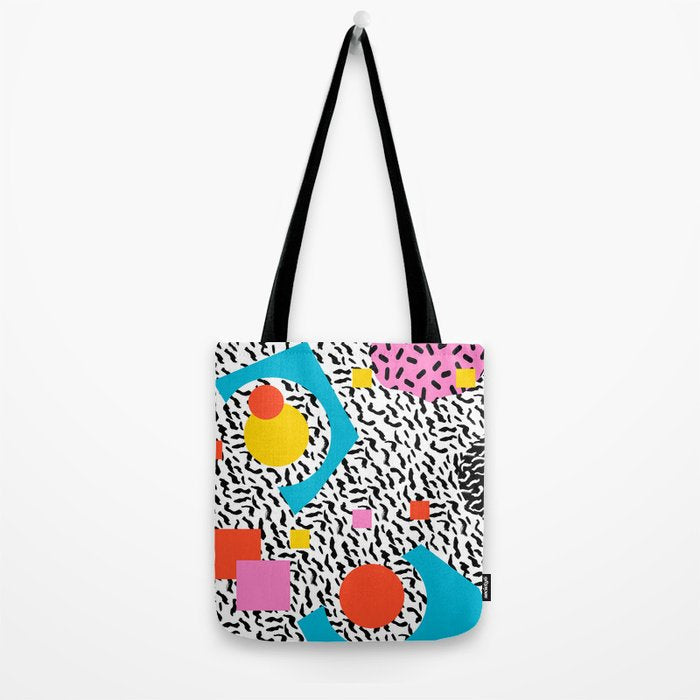 Get Real - memphis abstract pattern retro 80s design minimalist gifts colorful 1980's trend Tote Bag Gallery Image 2