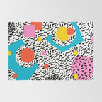 Get Real - memphis abstract pattern retro 80s design minimalist gifts colorful 1980's trend Rug Gallery Image 2