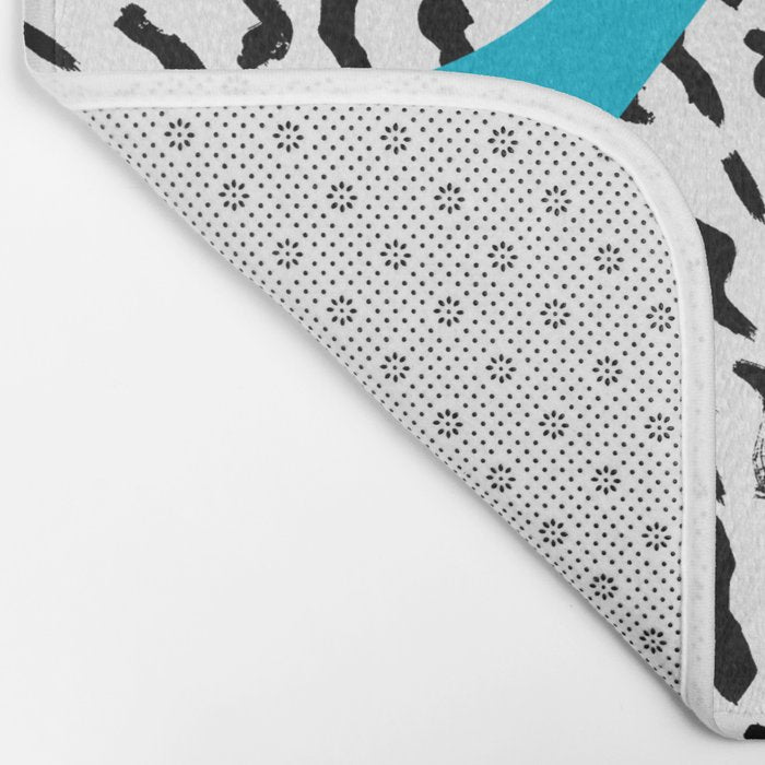 Get Real - memphis abstract pattern retro 80s design minimalist gifts colorful 1980's trend Bath Mat Gallery Image 2