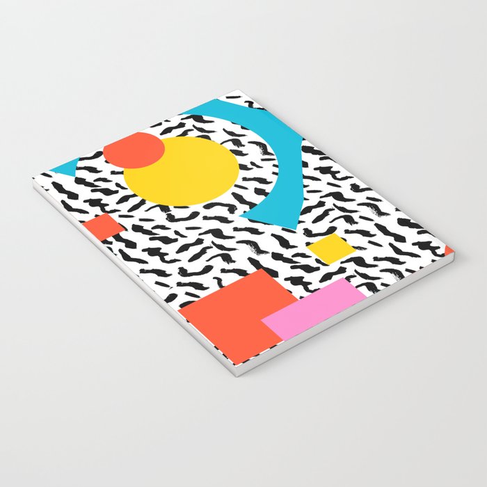 Get Real - memphis abstract pattern retro 80s design minimalist gifts colorful 1980's trend Notebook Gallery Image 3