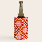 Checkered Sliced Citrus Fruit in Red & Peach Pink Wine Chiller Gallery Image 2