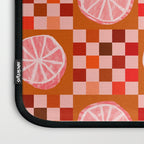 Checkered Sliced Citrus Fruit in Red & Peach Pink Laptop Sleeve Gallery Image 3
