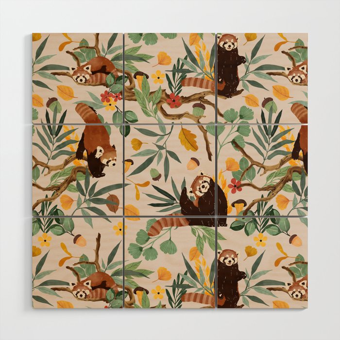 RED PANDAS IN WILD NATURE 10 Wood Wall Art Gallery Image 1