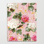 Vintage green pink white bohemian hortensia flowers Notebook Gallery Image 4