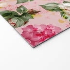 Vintage green pink white bohemian hortensia flowers Welcome Mat Gallery Image 2