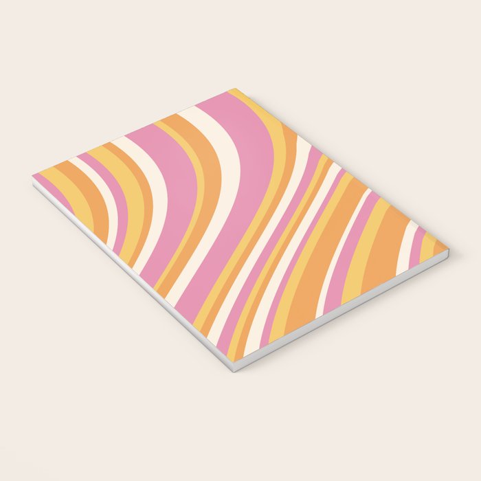 Wavy Stripes XXV - Pink Orange Yellow Notebook Gallery Image 3
