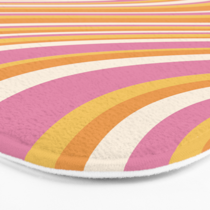 Wavy Stripes XXV - Pink Orange Yellow Bath Mat Gallery Image 3