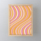 Wavy Stripes XXV - Pink Orange Yellow Mini Art Print Gallery Image 1