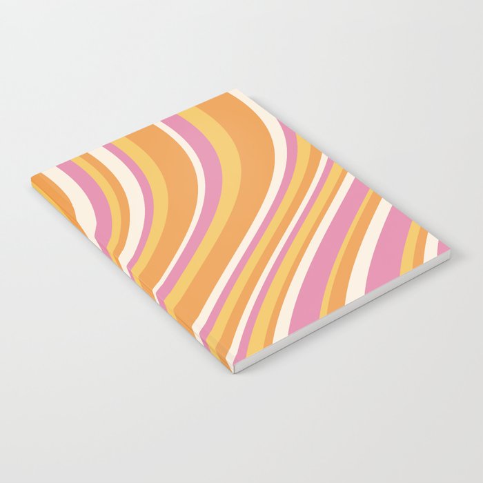 Wavy Stripes XXV - Pink Orange Yellow Notebook Gallery Image 2